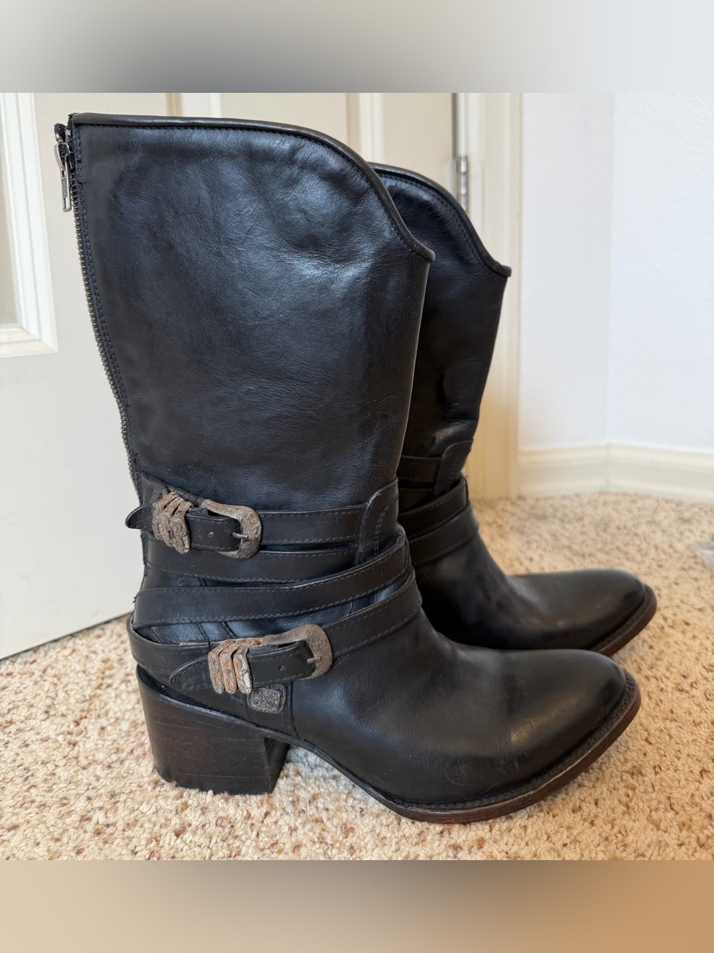 Freebird Pikes Handmade Leather Boots in Black, Size 9 - Picture 5 of 11